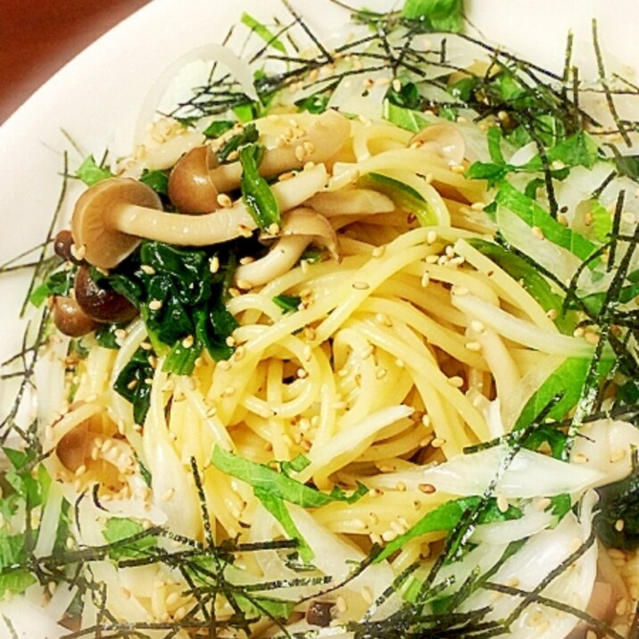 ほんのり甘い♪キノコと大葉の和風パスタ